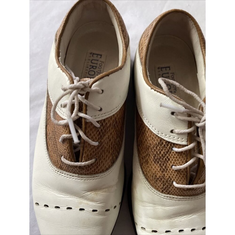 Footjoy Europa Collection Womens Leather Golf Shoes With Snake Print Accents & S